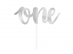 CAKE TOPPER SILVER ONE