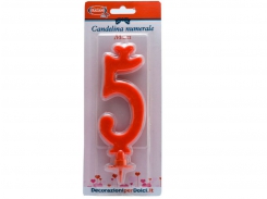 CANDELINE NUMERAL MAXI 5 ROSSO
