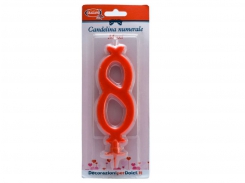 CANDELINE NUMERAL MAXI 8 ROSSO