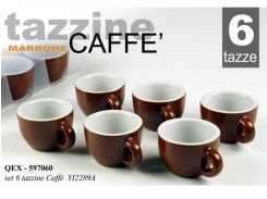 SET 6PZ TAZZINE CAFFE MARRONE