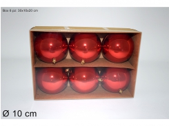 BOX 6 PALLE 10CM ROSSO LUCIDE