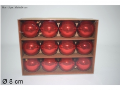 BOX 12 PALLE 8CM ROSSO LUCIDE