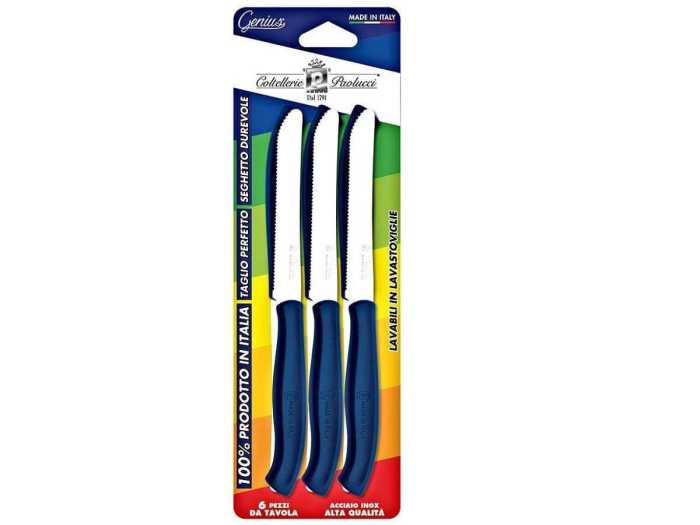 SET 6 COLTELLI TAVOLA BLU