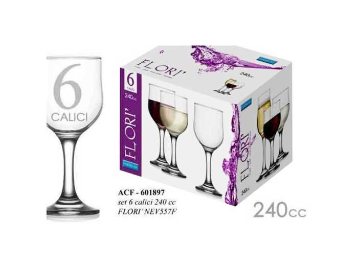 6 CALICI VINO 240CC FLORI'