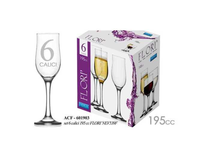 6 CALICI FLUTE 195CC FLORI