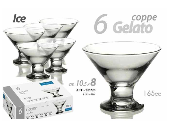6 COPPE GELATO 165CC