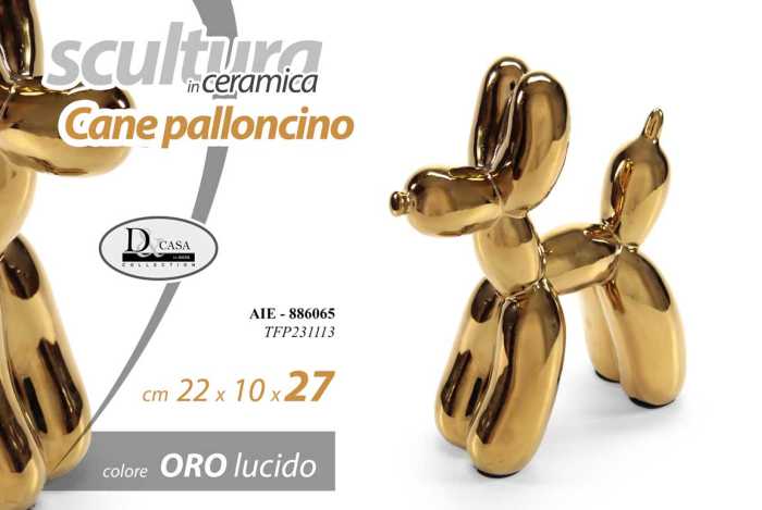 CANE DECOR C-ORO 22*10*27CM