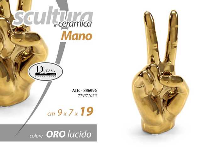 MANO DECORAT C-ORO 9*7*19CM