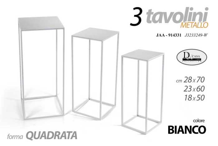TRIS TAVOLINI BCO H50-60-70