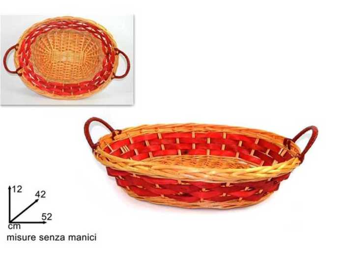 CESTA OVALE FASCIA ROSSA