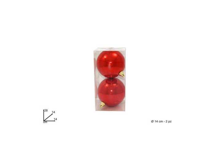 PALLE 14CM 2PZ ROSSO LUCIDO