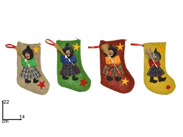 CALZA BEFANA JUTA 22CM ASS 13C