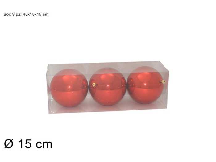 PALLE 15CM ROSSE 3PZ