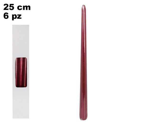 CANDELA ROSSA METALLIZ.25CM