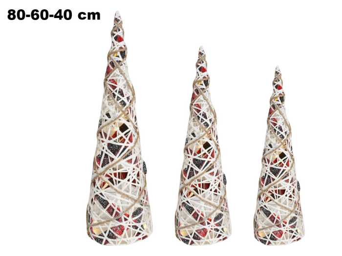 SET 3PZ VIMINI C-LED 40/60/80