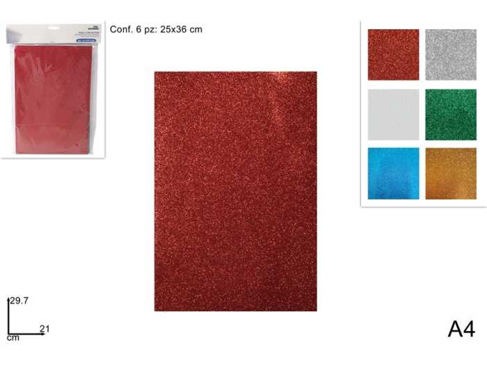 FOGLI EVA GLITTER A4 SET