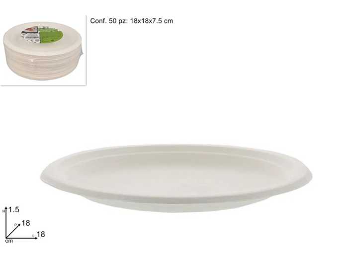 PIATTI FRUTTA 18CM COPOST.50PZ