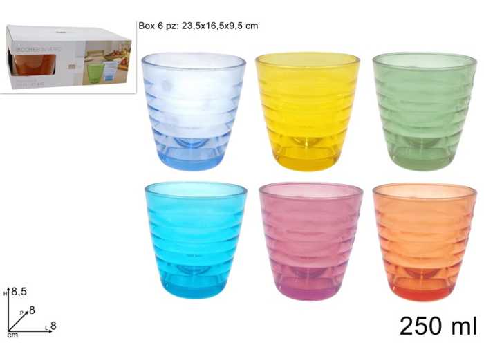 BICCHIERI VETRO 250ML 6PZ