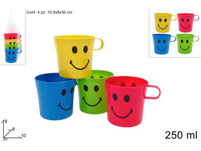 BICCHIERI PLAST.C-MANICO 250ML