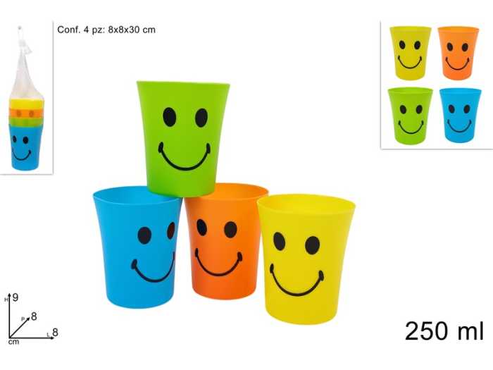 BICCHIERI PLASTICA 250ML 4PZ
