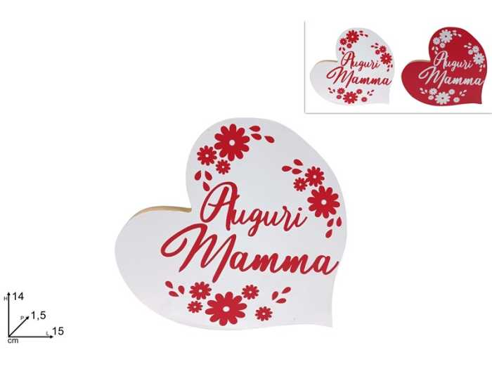 CUORE LEGNO AUGURI MAMMA