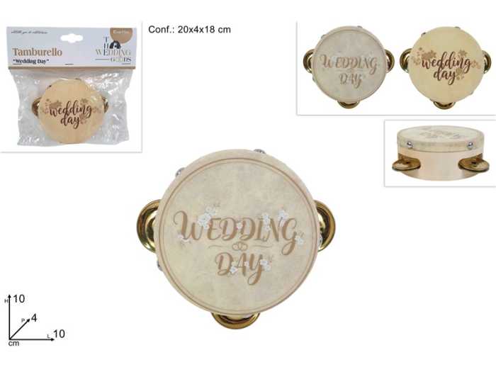 TAMBURELLO 10CM WEDDING DAY