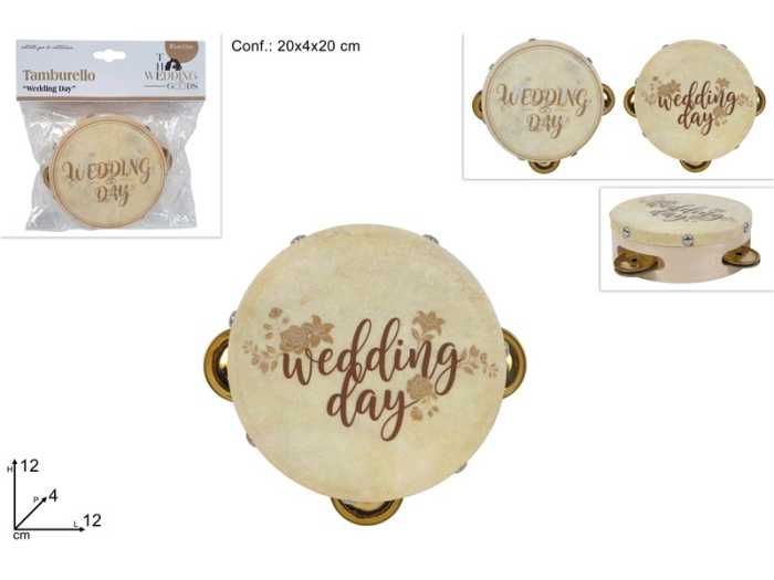 TAMBURELLO 12CM WEDDING DAY