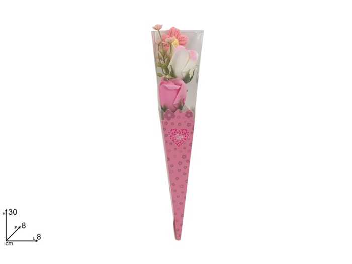 ROSE C/FIORE ROSA RICAMATO