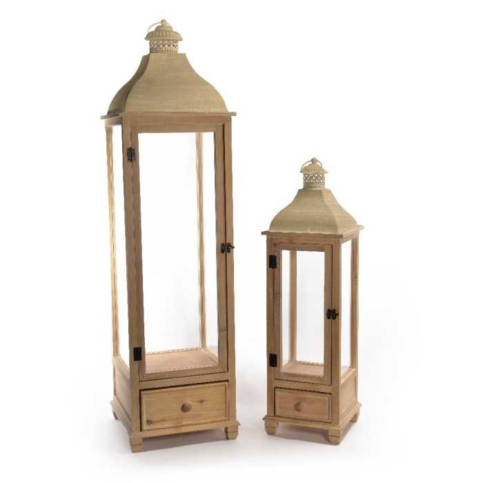 SET 2 LANTERNE LEGNO