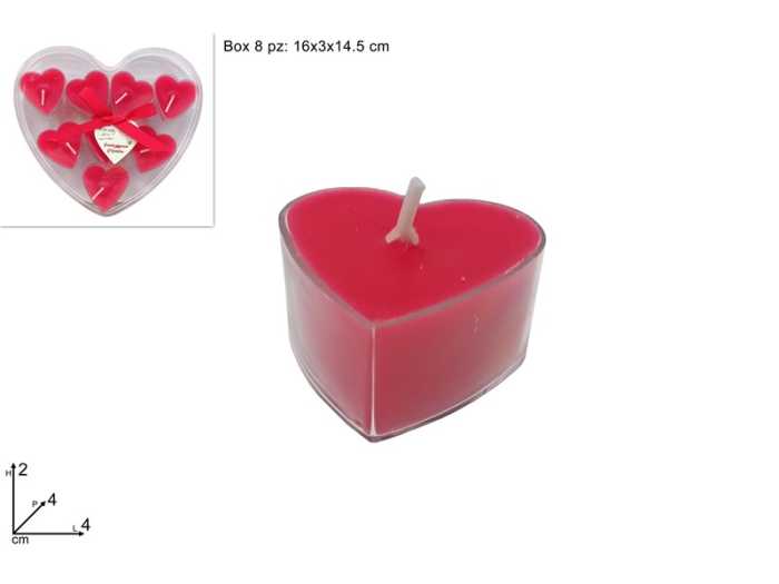 SET 8 CANDELE CUORE PROFUMATA