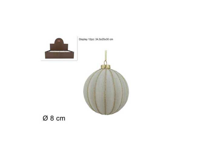 PALLA VETRO 8CM BIANCA ZUCC.