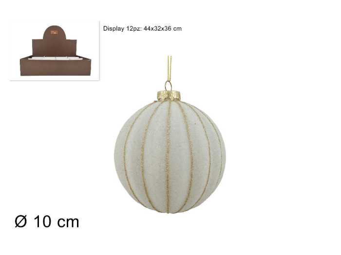 PALLA VETRO 10CM BIANCA ZUCC.