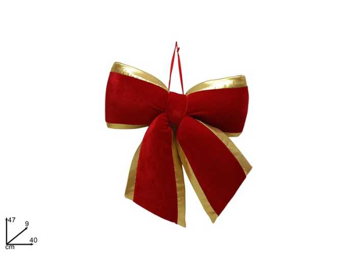 FIOCCO 47CM ROSSO BORDO ORO