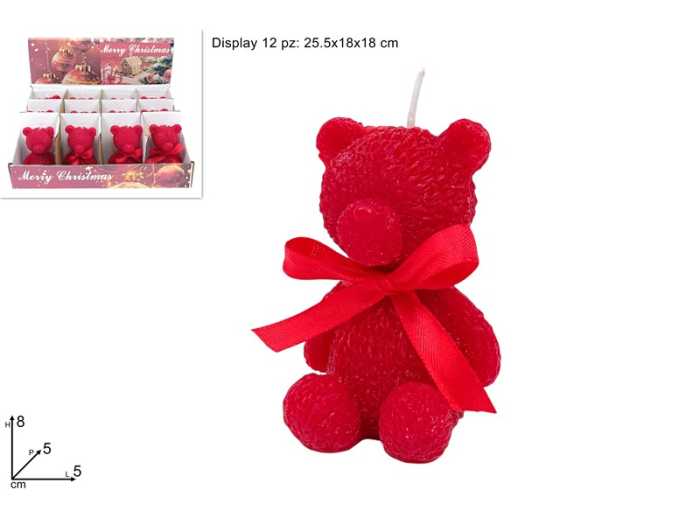 CANDELA ORSETTO ROSSA 8CM