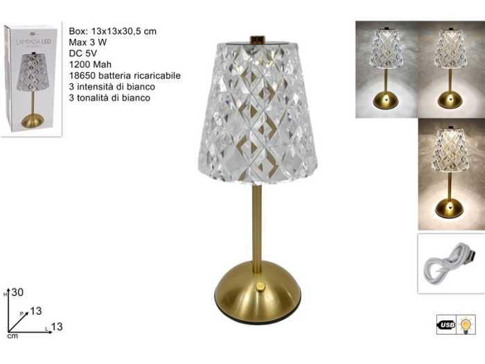 LAMPADA LED ORO METAL RICARIC.