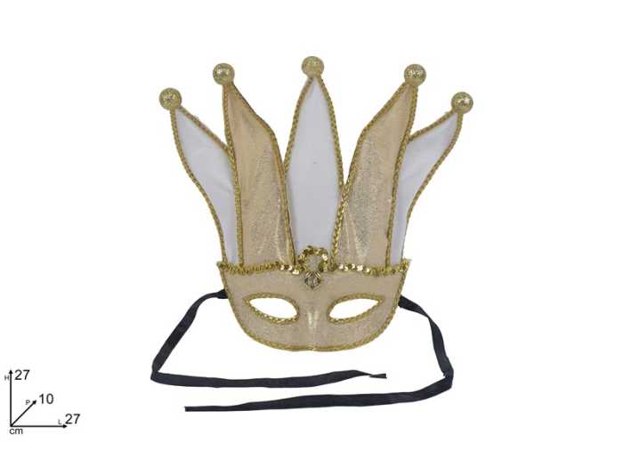 MASCHERA VELLUTO ORO/BIANCO