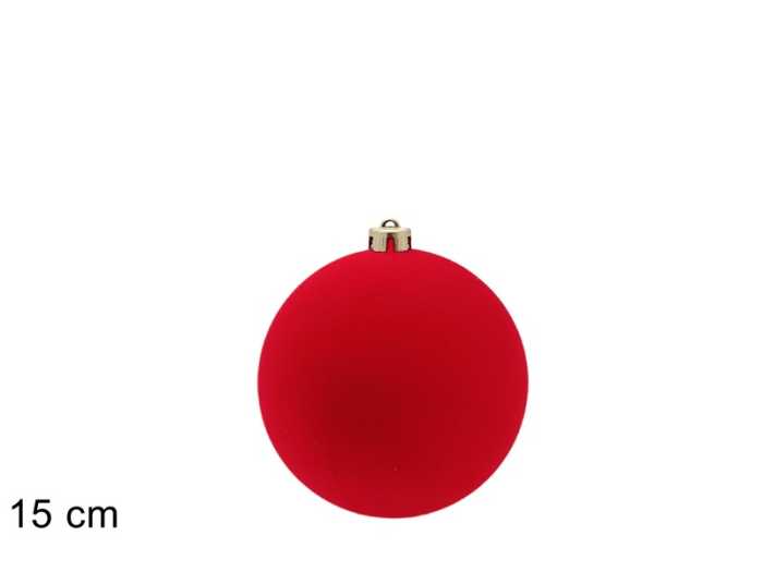 PALLA 15CM ROSSA FLOCCATA