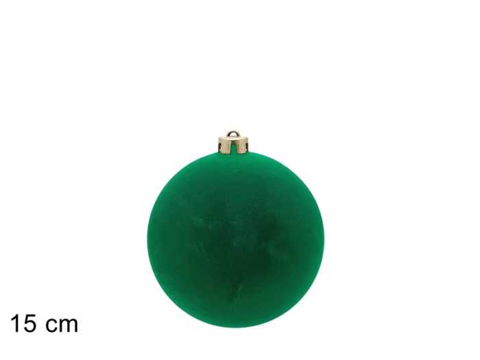 PALLA 15CM VERDE FLOCCATA