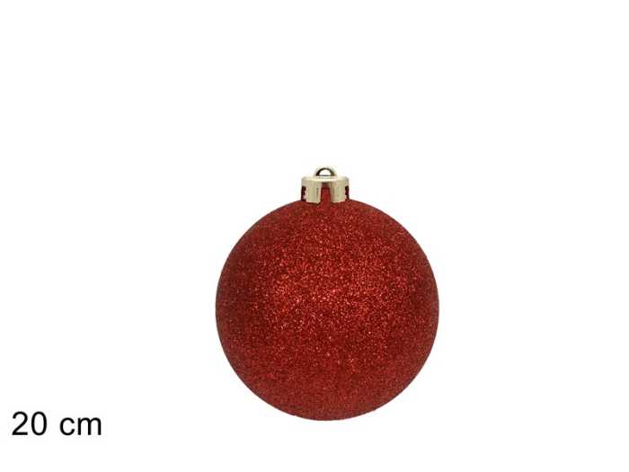 PALLA 20CM ROSSA GLITTERATA