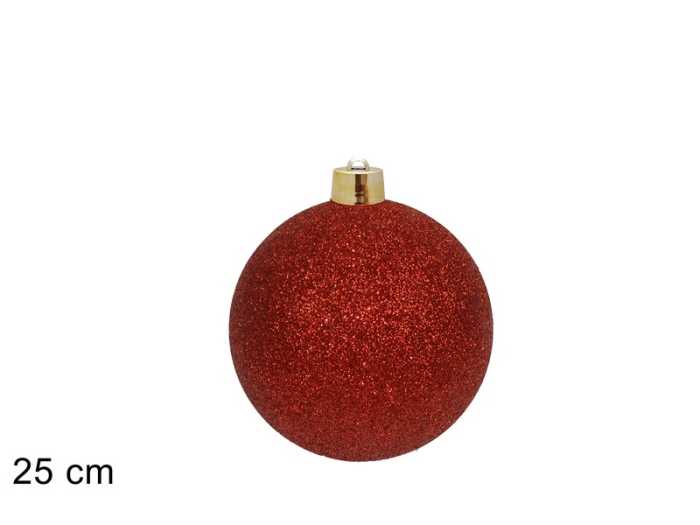 PALLA 20CM ROSSA GLITTERATA