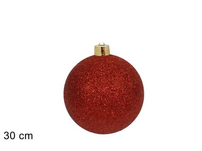PALLA 30CM ROSSA GLITTERATA
