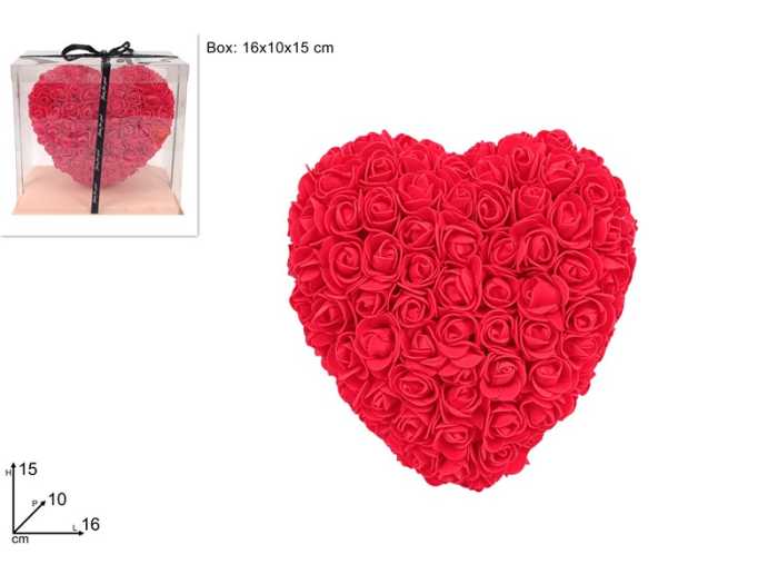 CUORE ROSE ROSSE 15CM