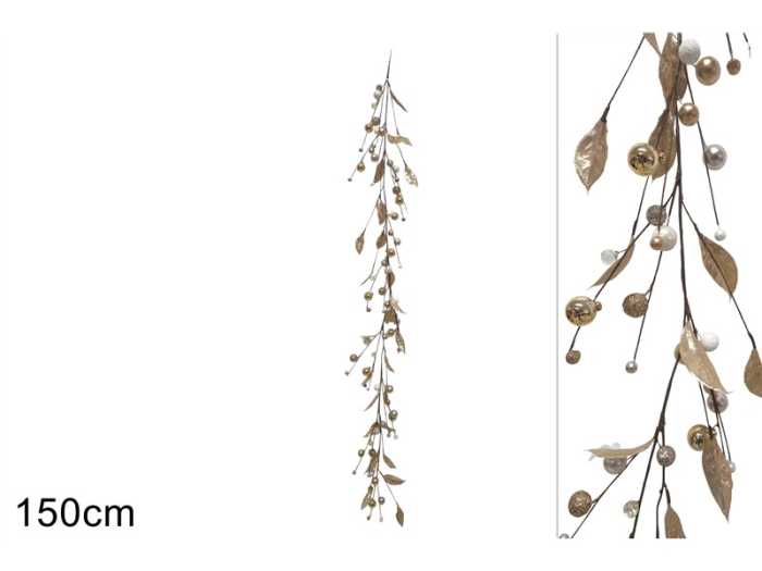 GHIRL.150CM FOGLIE/PALL.ORO/BC
