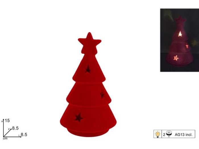 ALBERELLO 15CM C/LUCE ROSSO
