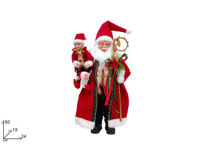 BABBO NATALE 50CM C/ELFO