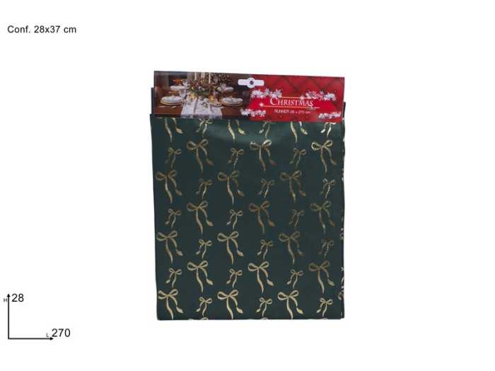 RUNNER 28X270CM VERDE F.ORO