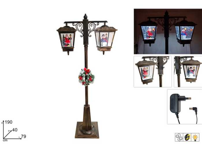LAMPIONE DOPPIO C/MOV/LUCE/MUS