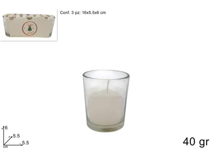 CANDELE PROF.40GR VANIGLIA 3PZ