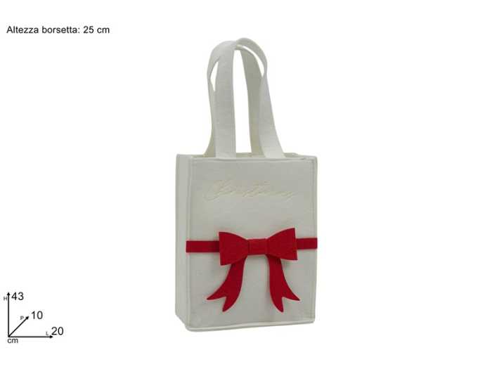 BORSETTA FELTRO C/FIOCCO BIANC
