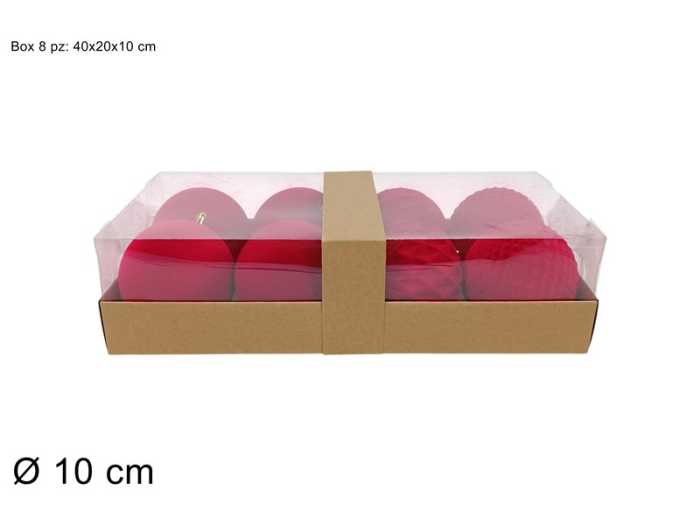 PALLE 8PZ 10CM ROSSE EFF.VELLU